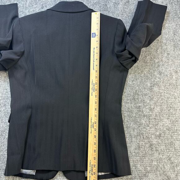 Tahari Blazer Jacket Women 10 Black Jacket Office Minimal Capsule Academia - Picture 10 of 12